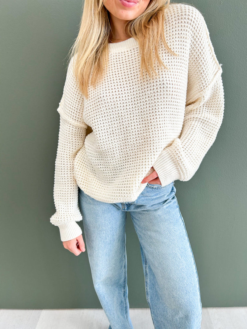 Weston Oversized Waffle Sweater