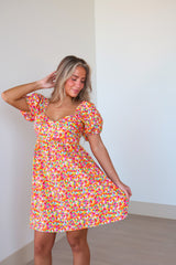 Winnie Floral Print Babydoll Dress