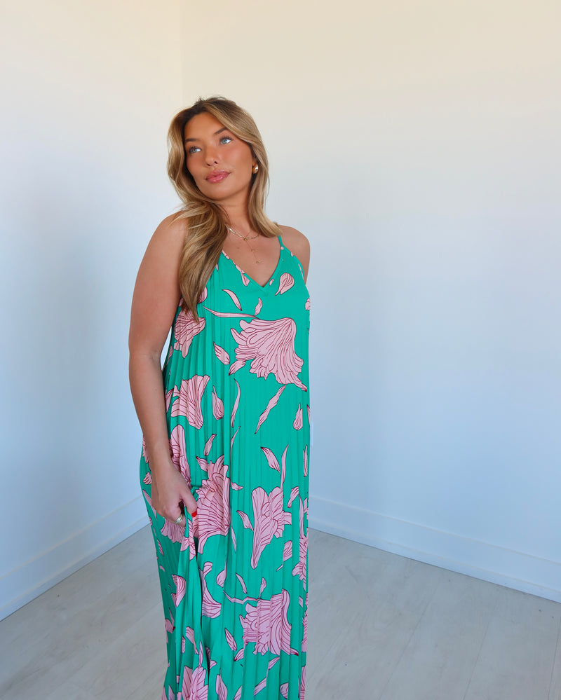 Vacay Mode Pleated Maxi Dress