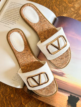 Bickley White Canvas Sandal