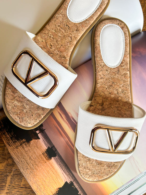 Bickley White Canvas Sandal