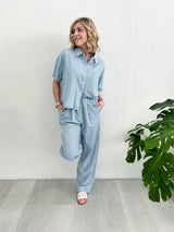 Summer Breeze Striped Chambray Pants