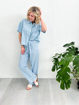 Summer Breeze Striped Chambray Pants