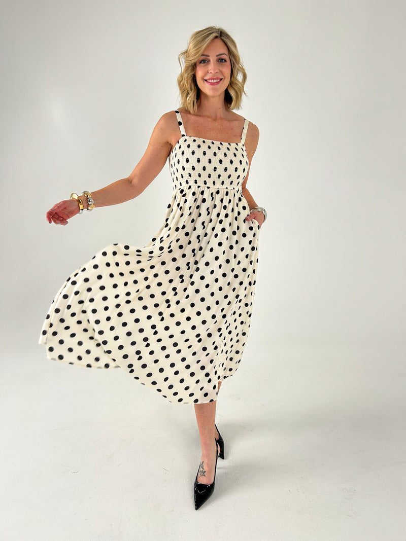 In My Dreams Polka Dot Midi Dress