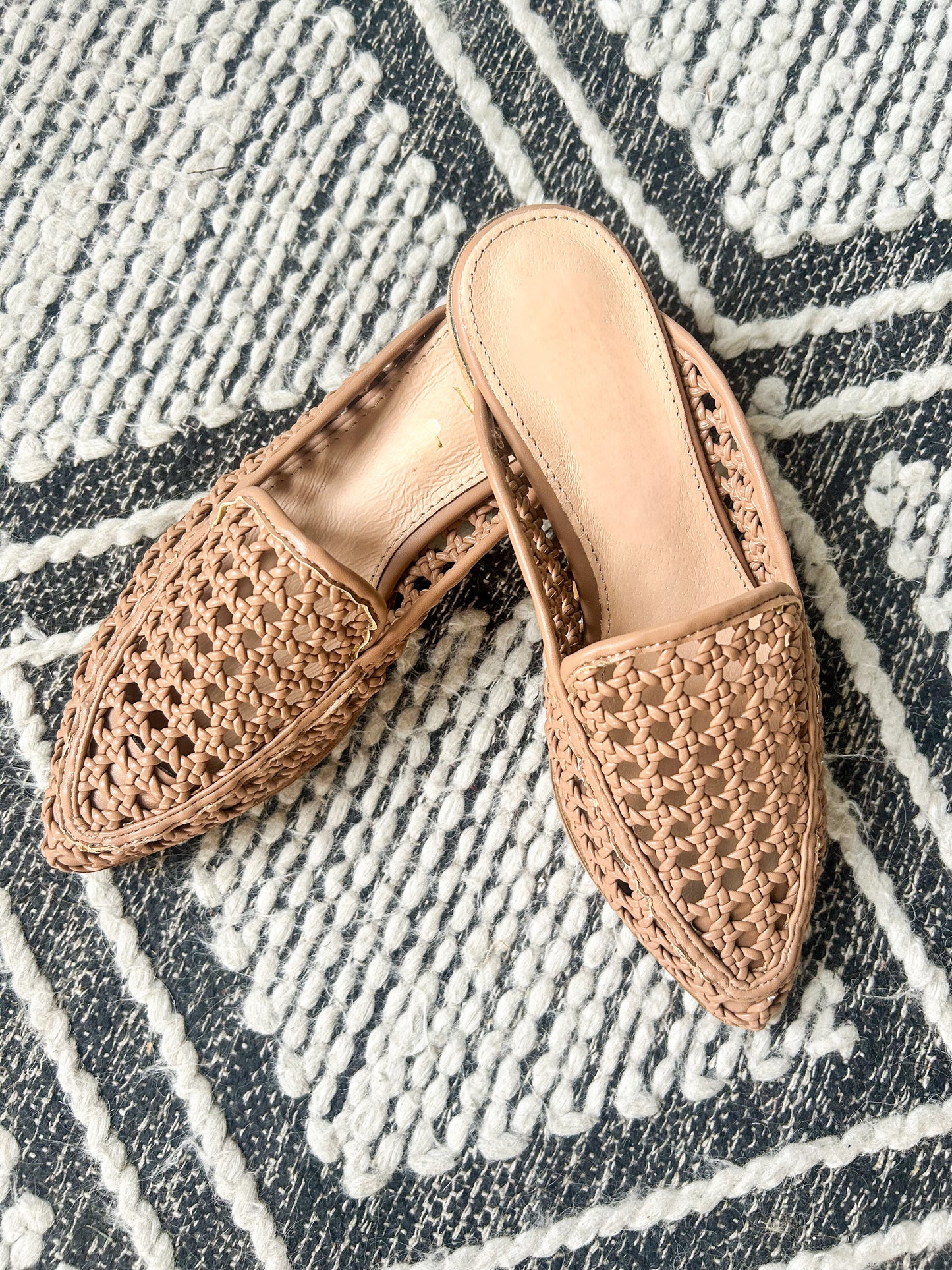 Jalissa Leather Woven Mules