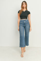 Santa Monica Patch Pocket Wide Leg Jean