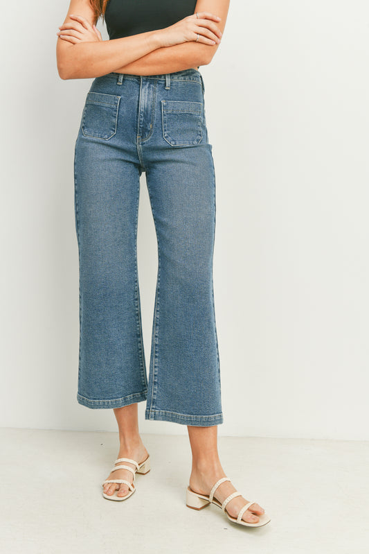 Santa Monica Patch Pocket Wide Leg Jean