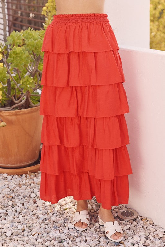 In A Mood Convertible Ruffle Maxi Skirt/Dress