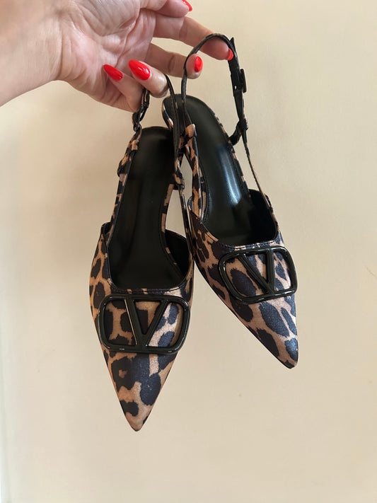 Clementine Leopard Slingback Heel