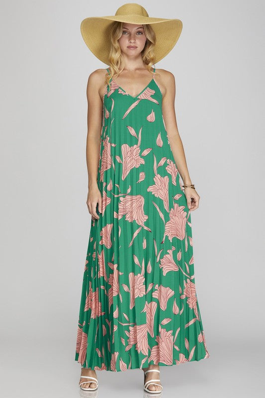 Vacay Mode Pleated Maxi Dress