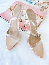 Priscilla Clear Nude Patent Heel