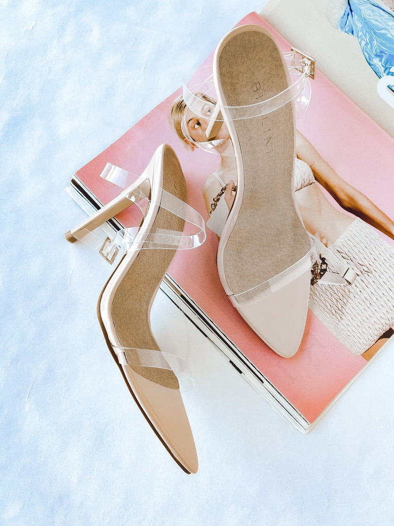 Priscilla Clear Nude Patent Heel