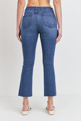 Georgia Dark Wash Crop Flare Jean