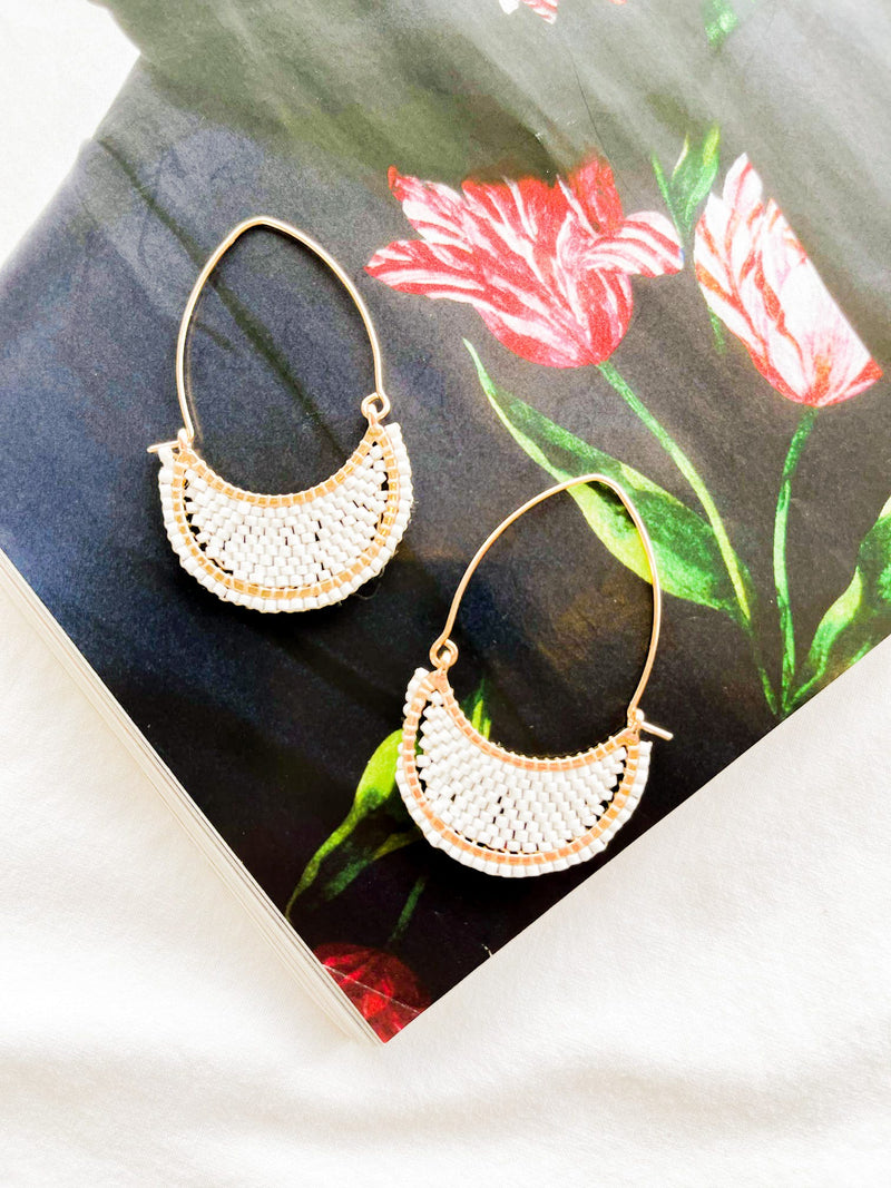 Georgia Beaded Teardrop Hoop Earring