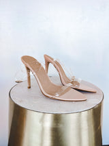 Priscilla Clear Nude Patent Heel